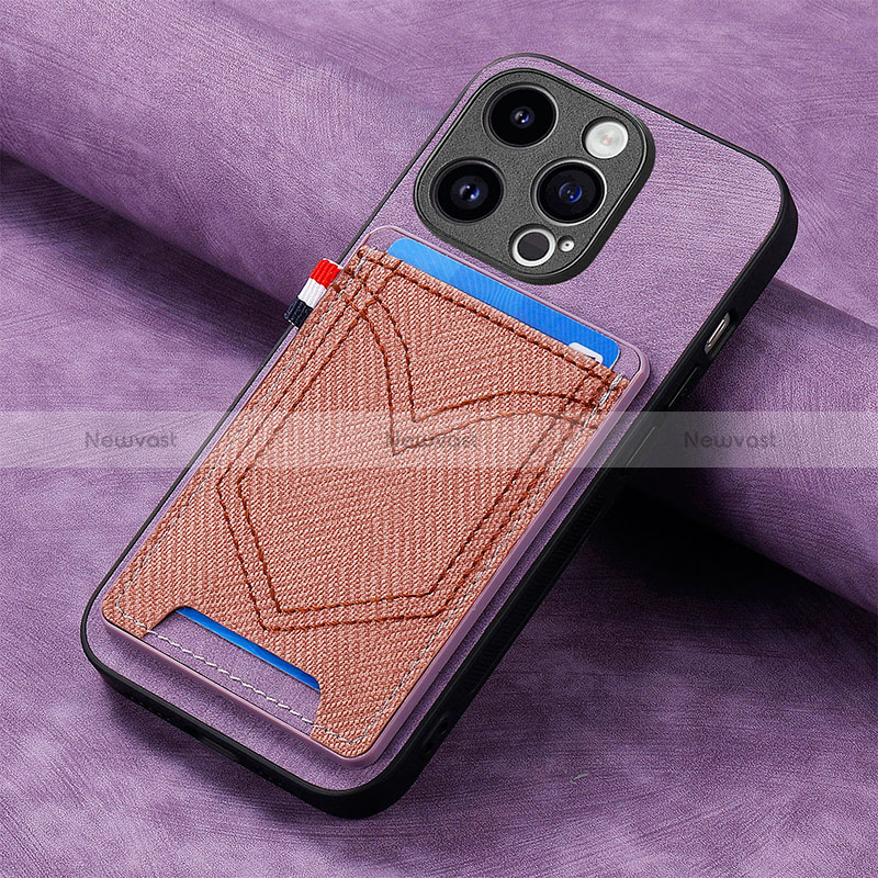Soft Silicone Gel Leather Snap On Case Cover SD3 for Apple iPhone 13 Pro Clove Purple