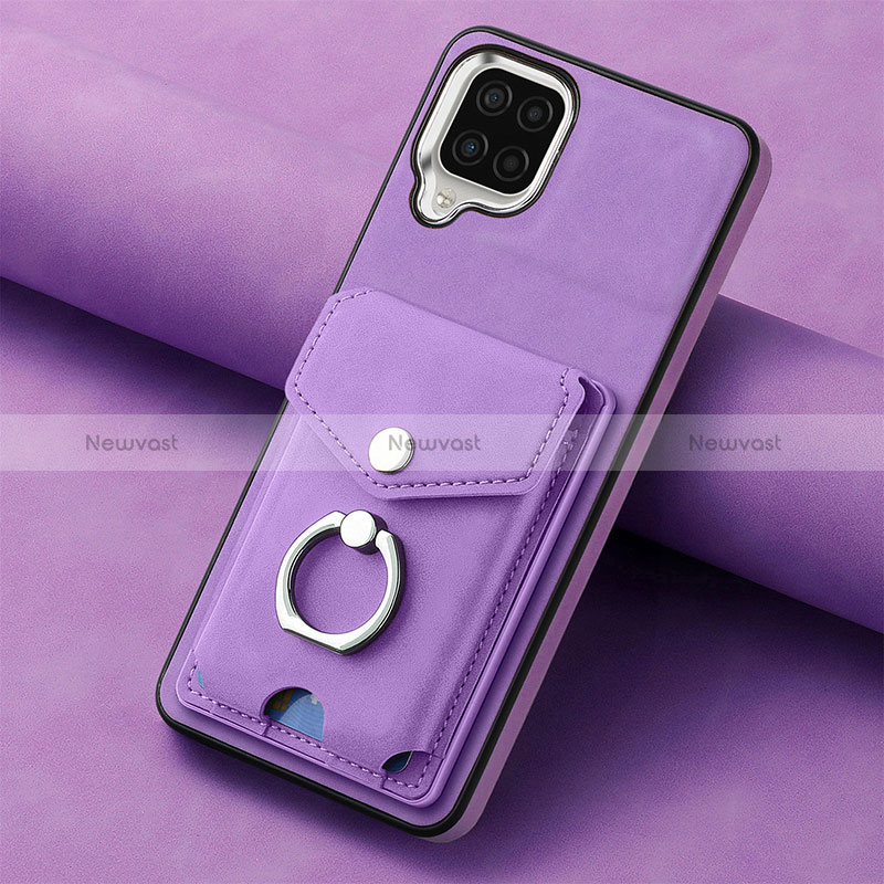Soft Silicone Gel Leather Snap On Case Cover SD3 for Samsung Galaxy M32 4G Purple