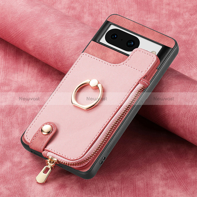 Soft Silicone Gel Leather Snap On Case Cover SD4 for Google Pixel 8 5G Pink
