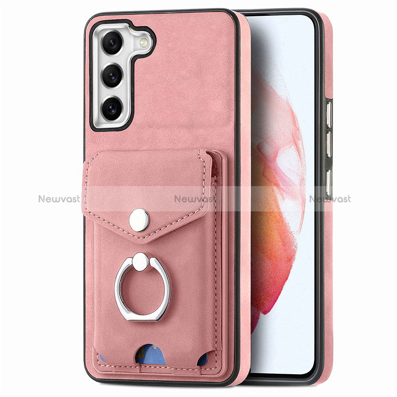 Soft Silicone Gel Leather Snap On Case Cover SD4 for Samsung Galaxy S21 FE 5G Pink