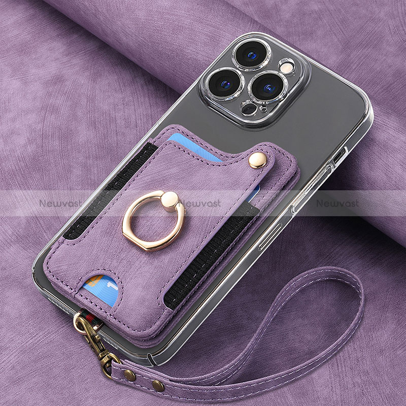 Soft Silicone Gel Leather Snap On Case Cover SD5 for Apple iPhone 14 Pro Max Purple