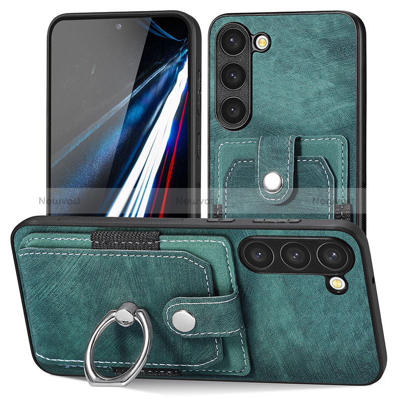 Soft Silicone Gel Leather Snap On Case Cover SD5 for Samsung Galaxy S22 Plus 5G Green