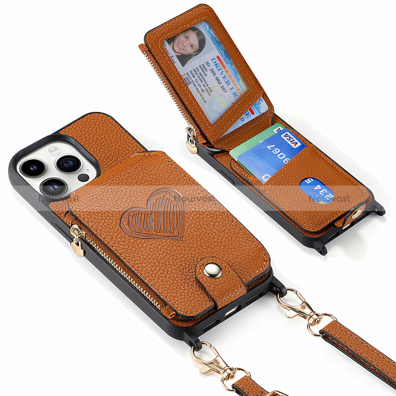 Soft Silicone Gel Leather Snap On Case Cover SD6 for Apple iPhone 13 Pro Max Brown