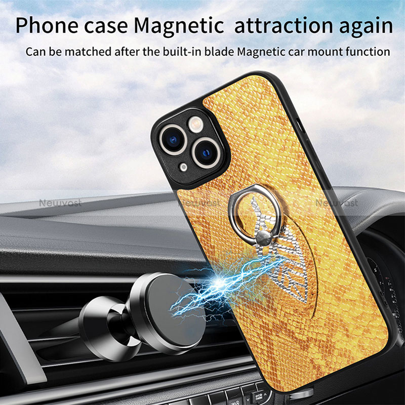 Soft Silicone Gel Leather Snap On Case Cover SD7 for Apple iPhone 15