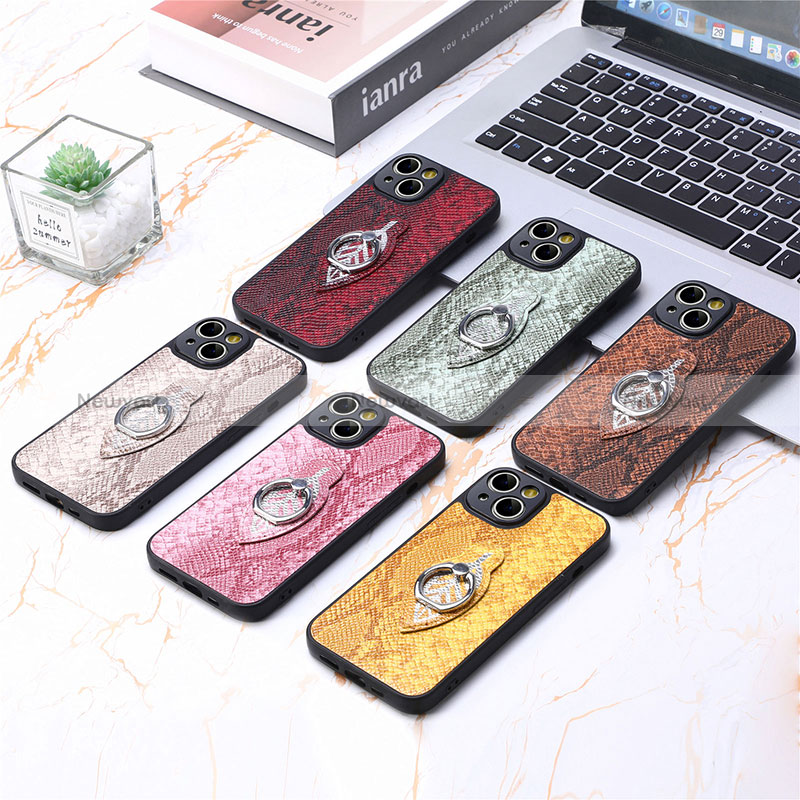 Soft Silicone Gel Leather Snap On Case Cover SD7 for Apple iPhone 15