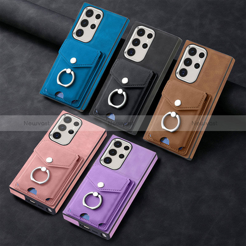 Soft Silicone Gel Leather Snap On Case Cover SD7 for Samsung Galaxy S22 Ultra 5G