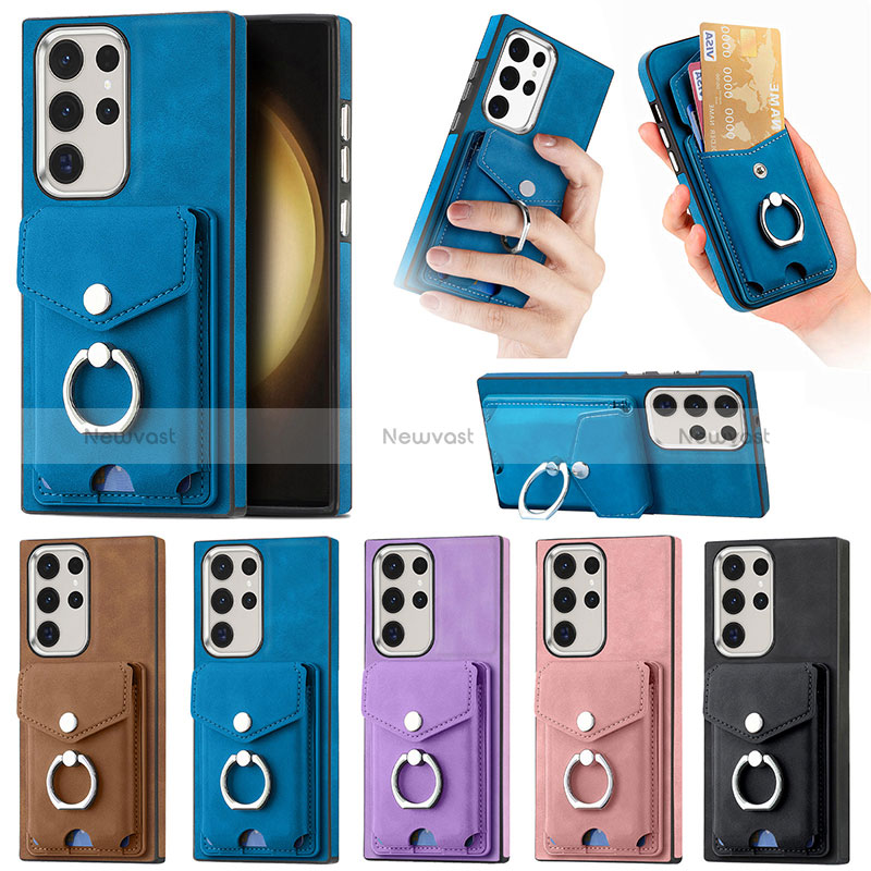 Soft Silicone Gel Leather Snap On Case Cover SD8 for Samsung Galaxy S22 Ultra 5G