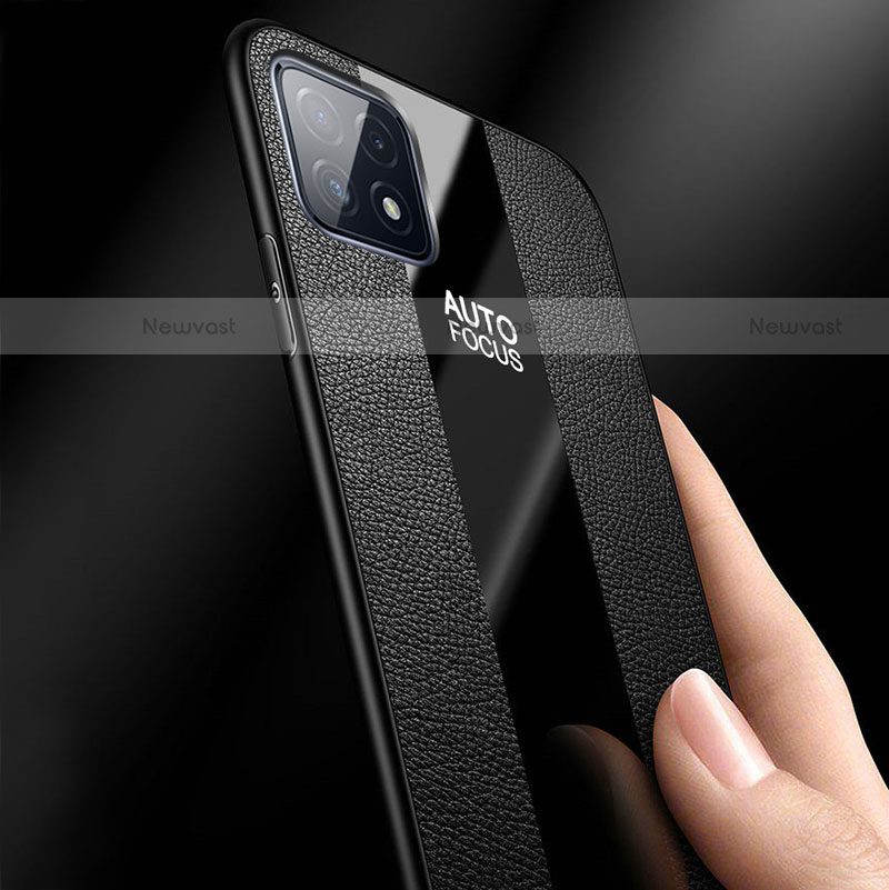 Soft Silicone Gel Leather Snap On Case Cover with Magnetic Finger Ring Stand for Oppo A72 5G