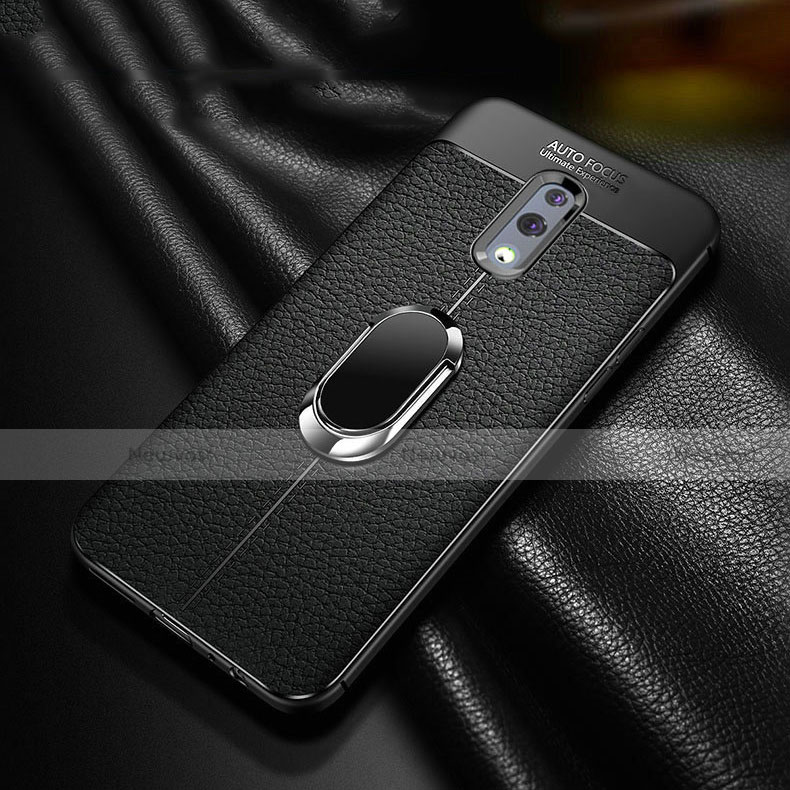 Soft Silicone Gel Leather Snap On Case Cover with Magnetic Finger Ring Stand for Oppo K3