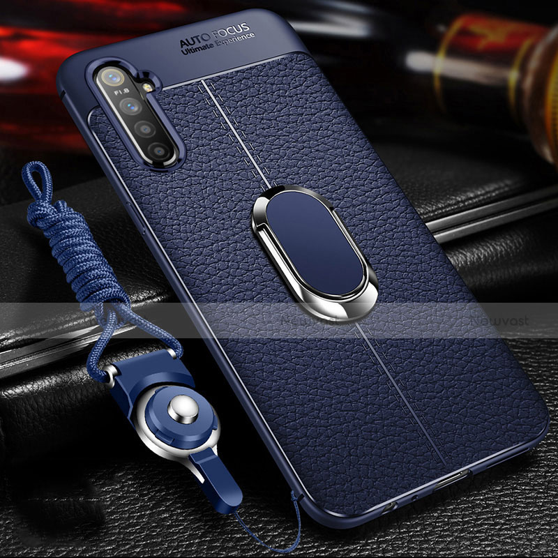 Soft Silicone Gel Leather Snap On Case Cover with Magnetic Finger Ring Stand for Oppo K5