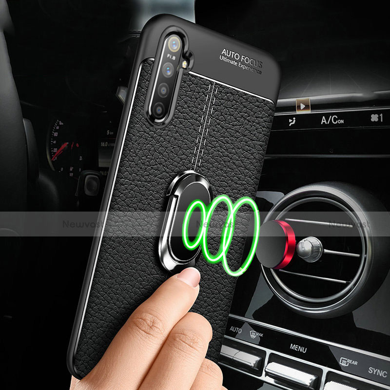 Soft Silicone Gel Leather Snap On Case Cover with Magnetic Finger Ring Stand for Oppo K5