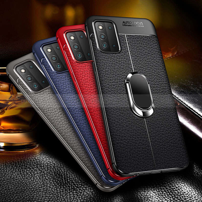 Soft Silicone Gel Leather Snap On Case Cover with Magnetic Finger Ring Stand for Samsung Galaxy F52 5G