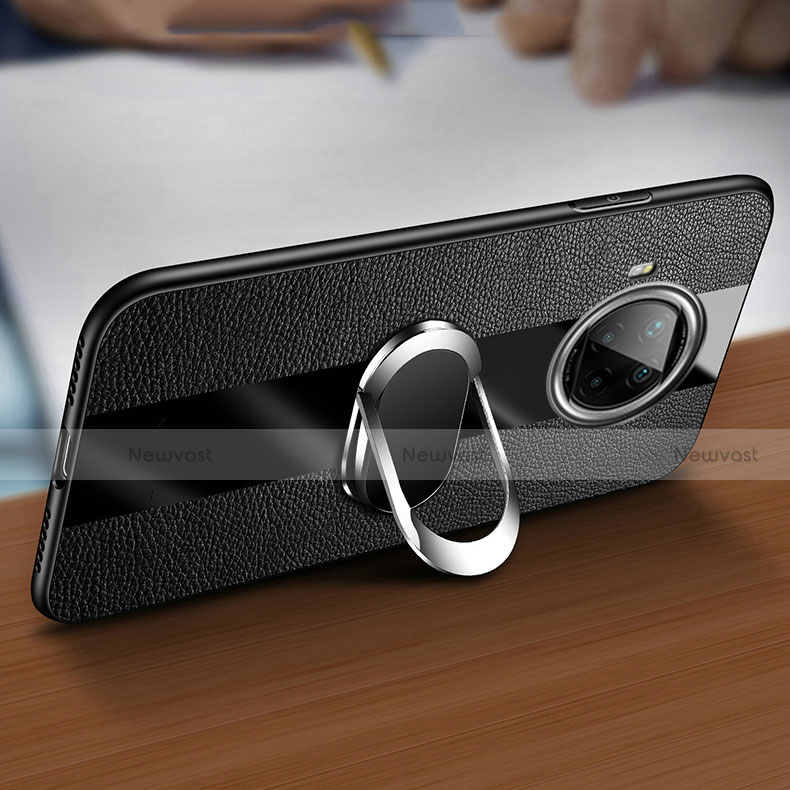 Soft Silicone Gel Leather Snap On Case Cover with Magnetic Finger Ring Stand for Xiaomi Mi 10T Lite 5G