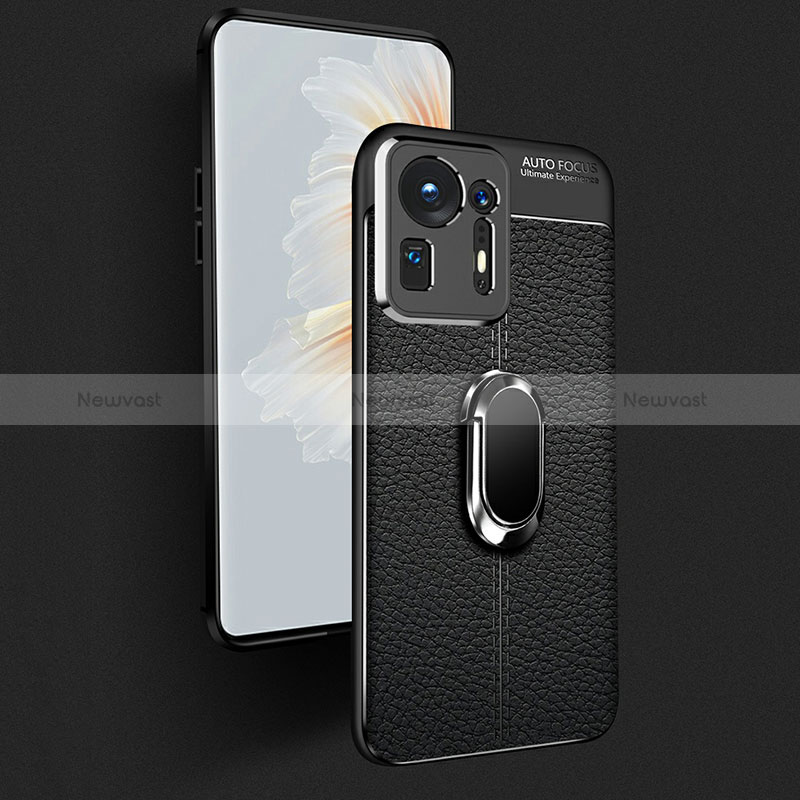 Soft Silicone Gel Leather Snap On Case Cover with Magnetic Finger Ring Stand for Xiaomi Mi Mix 4 5G