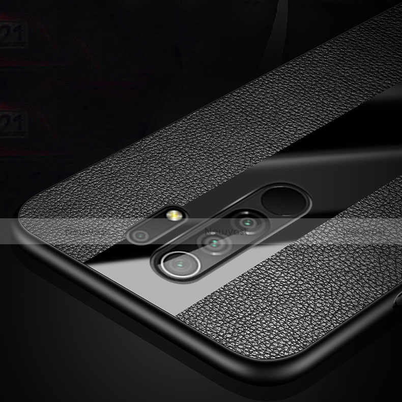 Soft Silicone Gel Leather Snap On Case Cover with Magnetic Finger Ring Stand for Xiaomi Redmi 9 Prime India