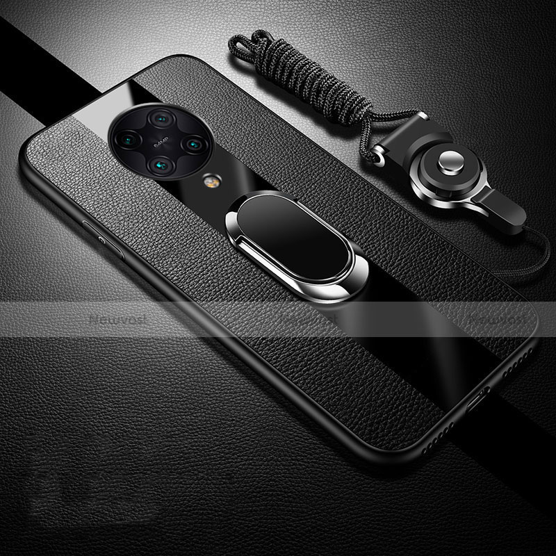 Soft Silicone Gel Leather Snap On Case Cover with Magnetic Finger Ring Stand for Xiaomi Redmi K30 Pro Zoom