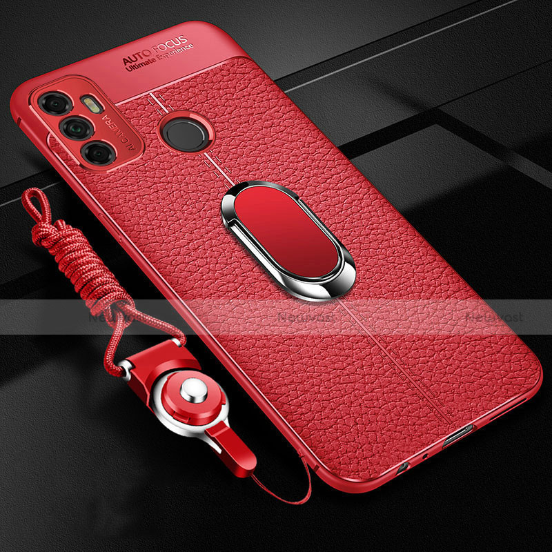 Soft Silicone Gel Leather Snap On Case Cover with Magnetic Finger Ring Stand S01 for Oppo A32