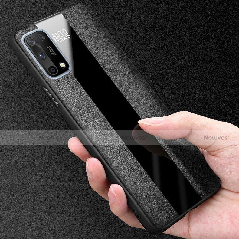 Soft Silicone Gel Leather Snap On Case Cover with Magnetic Finger Ring Stand S01 for Oppo K7x 5G