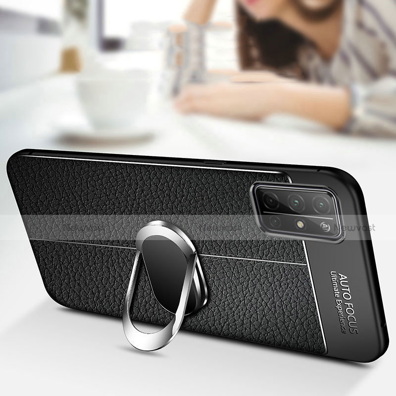 Soft Silicone Gel Leather Snap On Case Cover with Magnetic Finger Ring Stand S03 for Huawei Honor 30S