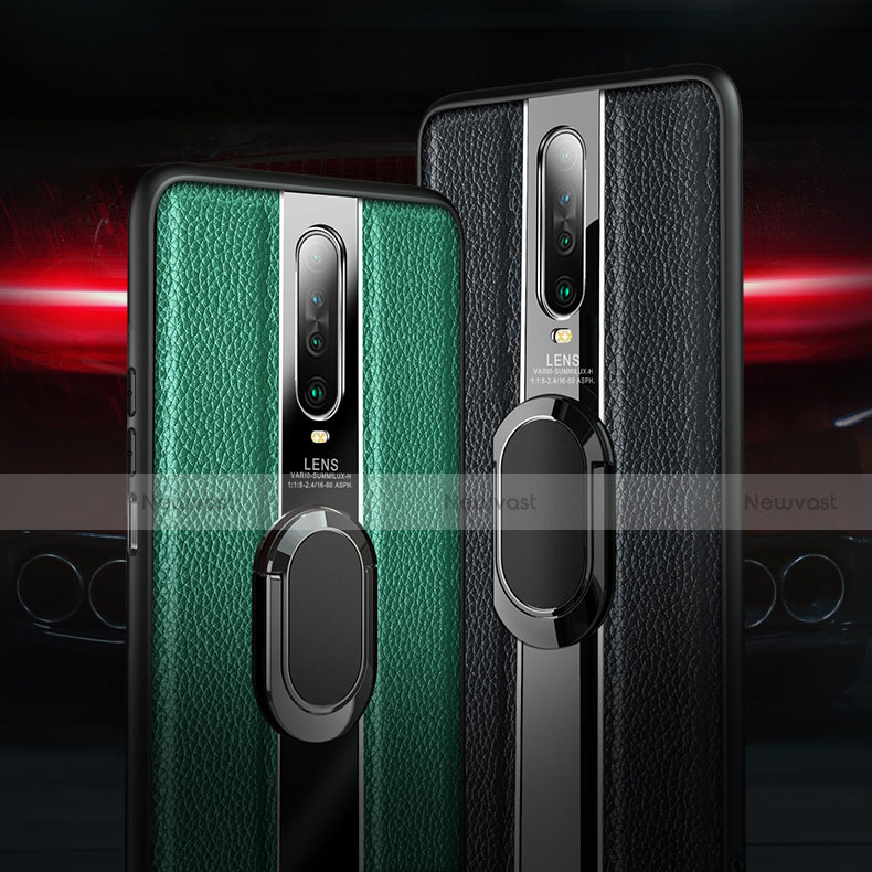 Soft Silicone Gel Leather Snap On Case Cover with Magnetic Finger Ring Stand S04 for Xiaomi Poco X2