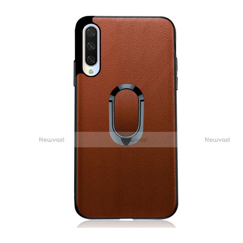 Soft Silicone Gel Leather Snap On Case Cover with Magnetic Finger Ring Stand T03 for Xiaomi Mi A3