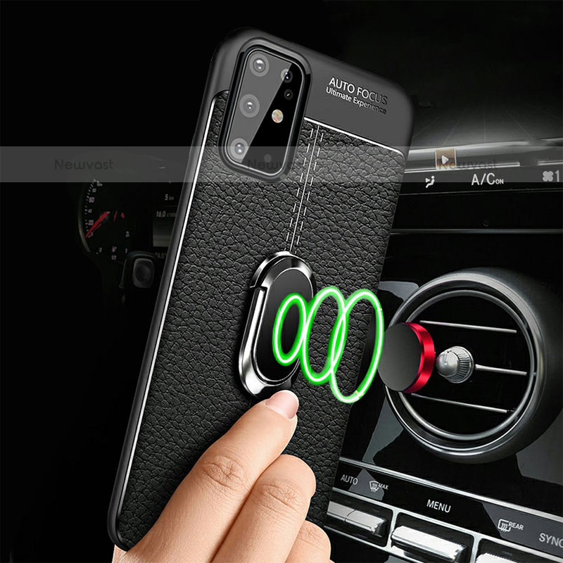 Soft Silicone Gel Leather Snap On Case Cover with Magnetic Finger Ring Stand WL1 for Samsung Galaxy S20 Plus 5G