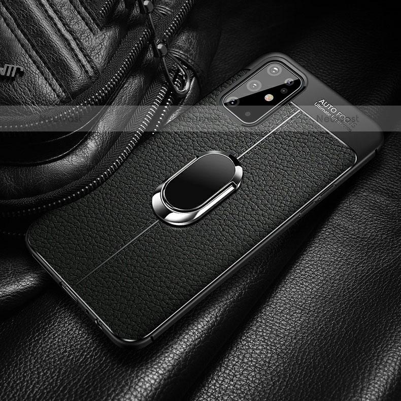 Soft Silicone Gel Leather Snap On Case Cover with Magnetic Finger Ring Stand WL1 for Samsung Galaxy S20 Plus