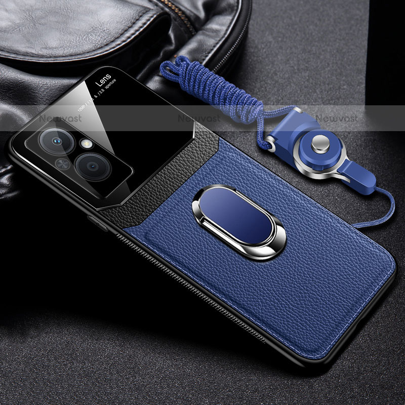 Soft Silicone Gel Leather Snap On Case Cover with Magnetic FL1 for OnePlus Nord N20 5G Blue