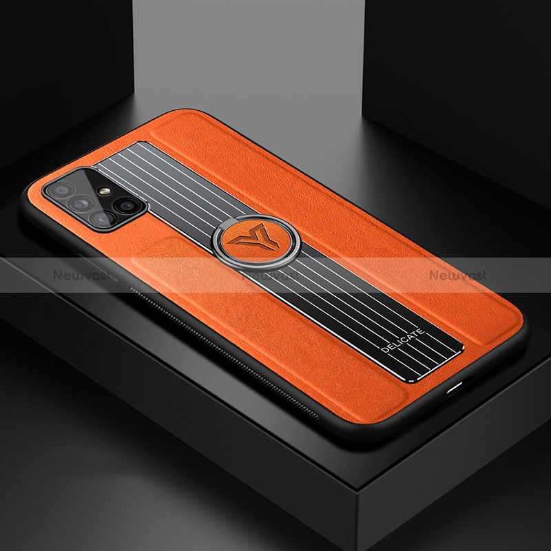 Soft Silicone Gel Leather Snap On Case Cover with Magnetic FL1 for Samsung Galaxy A51 5G Orange