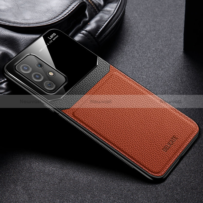 Soft Silicone Gel Leather Snap On Case Cover with Magnetic FL1 for Samsung Galaxy A52 5G