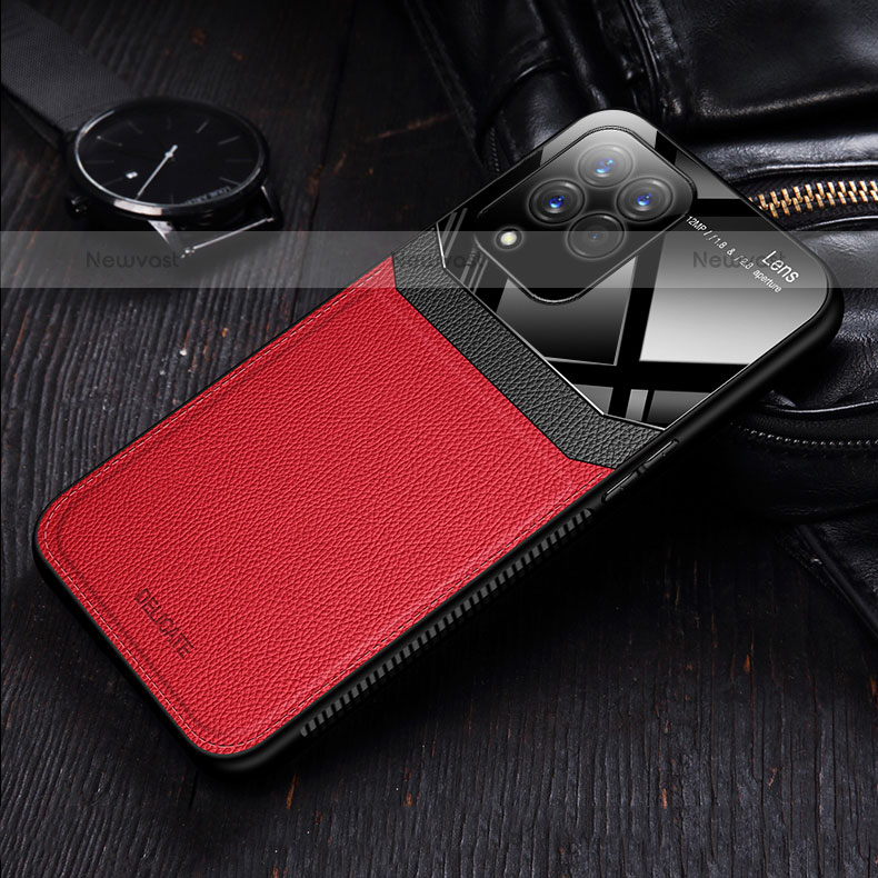 Soft Silicone Gel Leather Snap On Case Cover with Magnetic FL1 for Samsung Galaxy M33 5G
