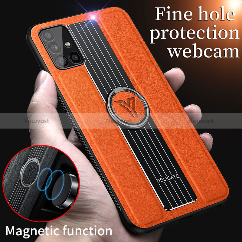 Soft Silicone Gel Leather Snap On Case Cover with Magnetic FL1 for Samsung Galaxy M40S