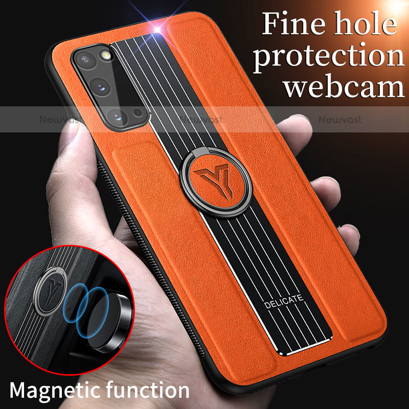Soft Silicone Gel Leather Snap On Case Cover with Magnetic FL1 for Samsung Galaxy S20 5G