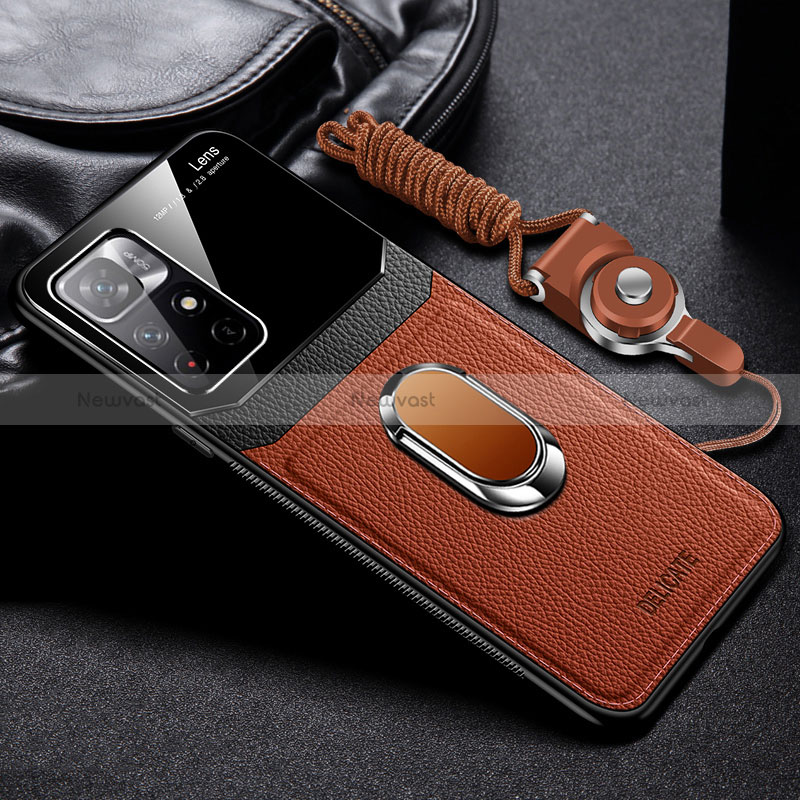 Soft Silicone Gel Leather Snap On Case Cover with Magnetic FL2 for Xiaomi Redmi Note 11S 5G