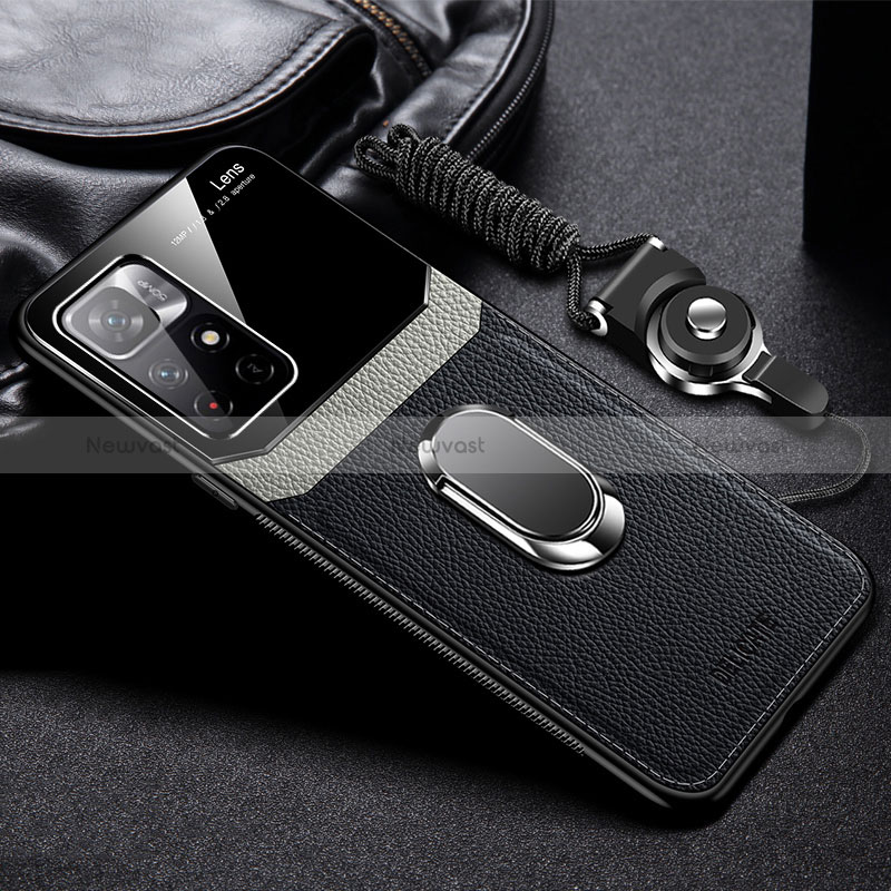 Soft Silicone Gel Leather Snap On Case Cover with Magnetic FL2 for Xiaomi Redmi Note 11S 5G