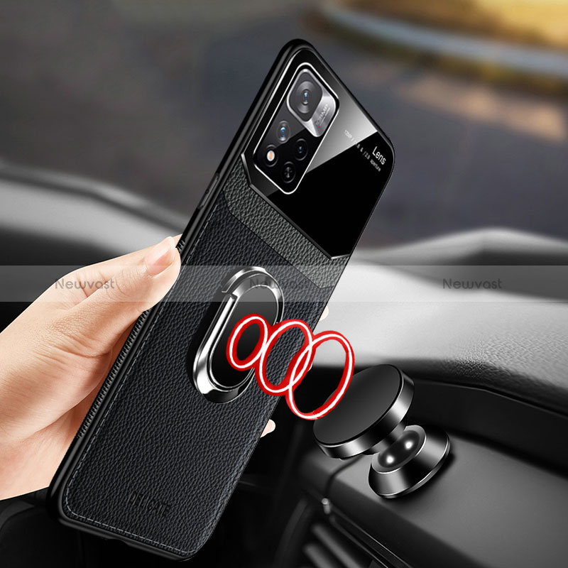 Soft Silicone Gel Leather Snap On Case Cover with Magnetic FL2 for Xiaomi Redmi Note 11S 5G