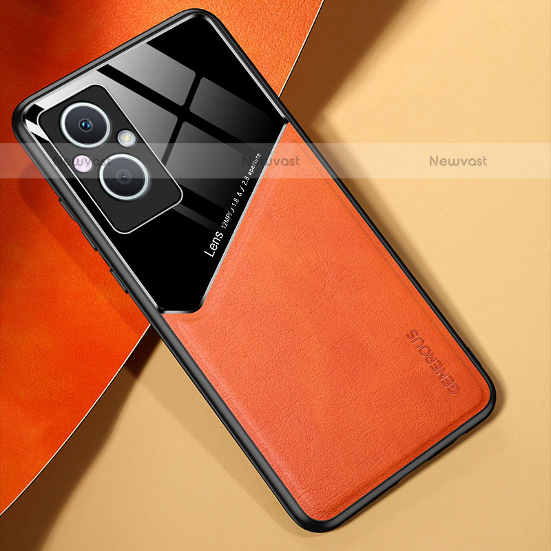 Soft Silicone Gel Leather Snap On Case Cover with Magnetic for OnePlus Nord N20 5G Orange