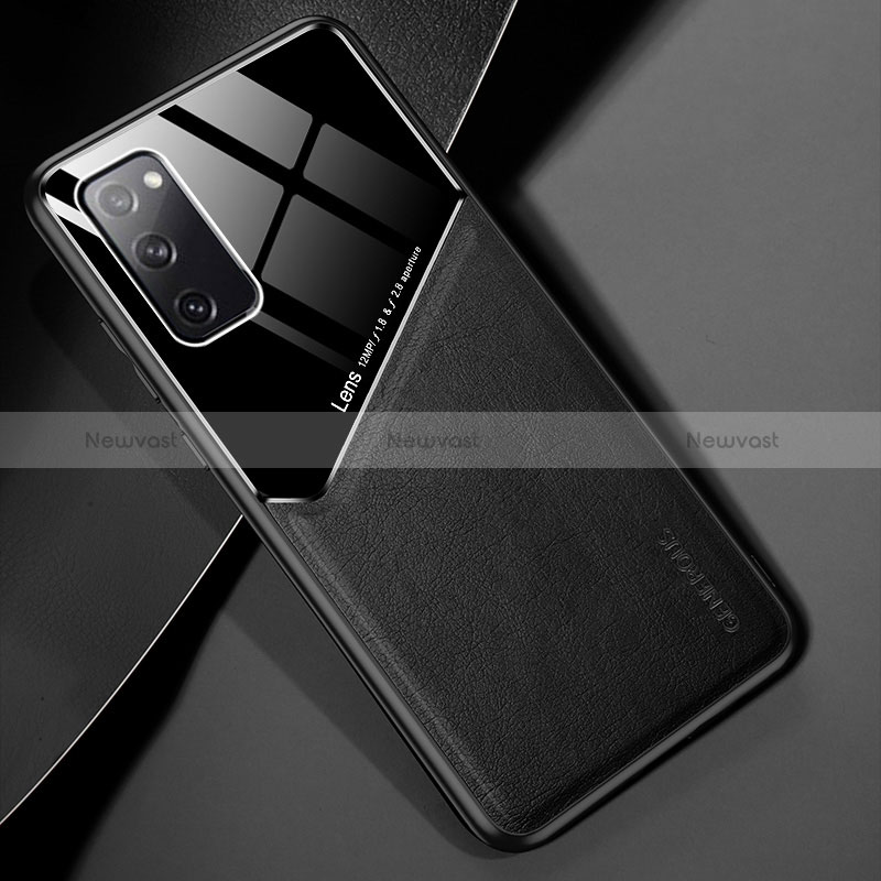 Soft Silicone Gel Leather Snap On Case Cover with Magnetic for Samsung Galaxy S20 FE 5G Black