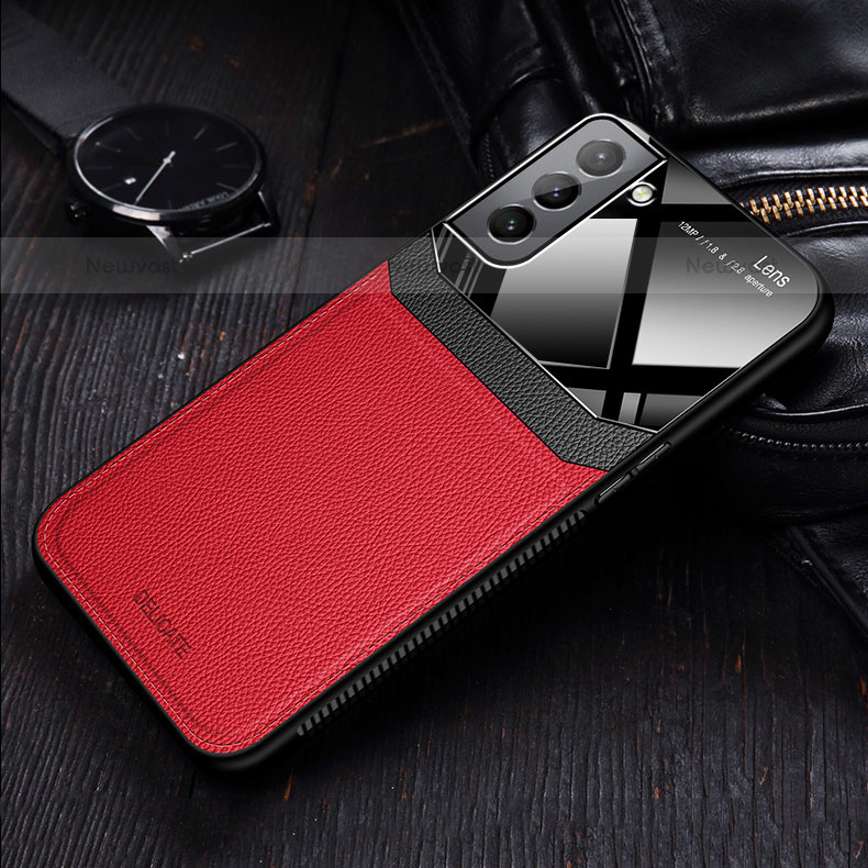 Soft Silicone Gel Leather Snap On Case Cover with Magnetic for Samsung Galaxy S22 5G