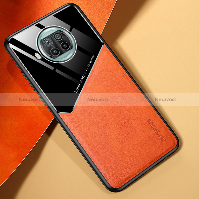 Soft Silicone Gel Leather Snap On Case Cover with Magnetic for Xiaomi Mi 10T Lite 5G Orange