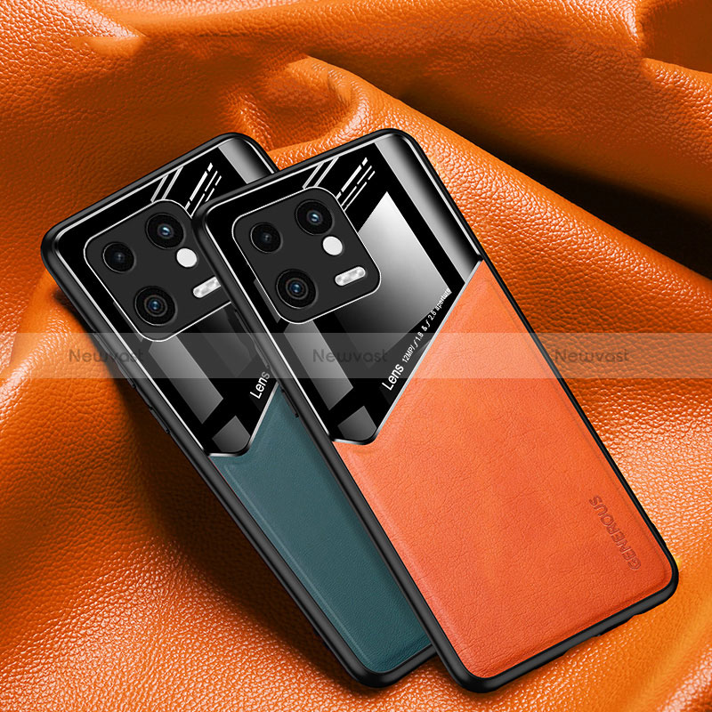 Soft Silicone Gel Leather Snap On Case Cover with Magnetic for Xiaomi Mi 13 5G