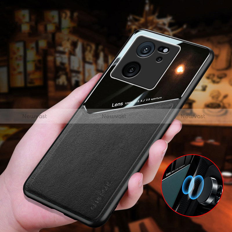 Soft Silicone Gel Leather Snap On Case Cover with Magnetic for Xiaomi Mi 13T 5G