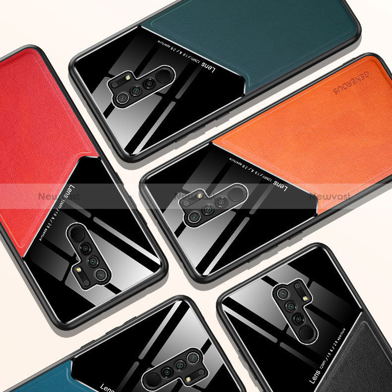 Soft Silicone Gel Leather Snap On Case Cover with Magnetic for Xiaomi Redmi 9