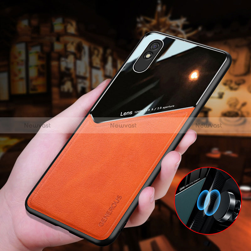 Soft Silicone Gel Leather Snap On Case Cover with Magnetic for Xiaomi Redmi 9AT