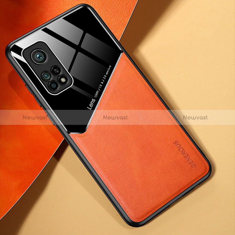 Soft Silicone Gel Leather Snap On Case Cover with Magnetic for Xiaomi Redmi K30S 5G Orange