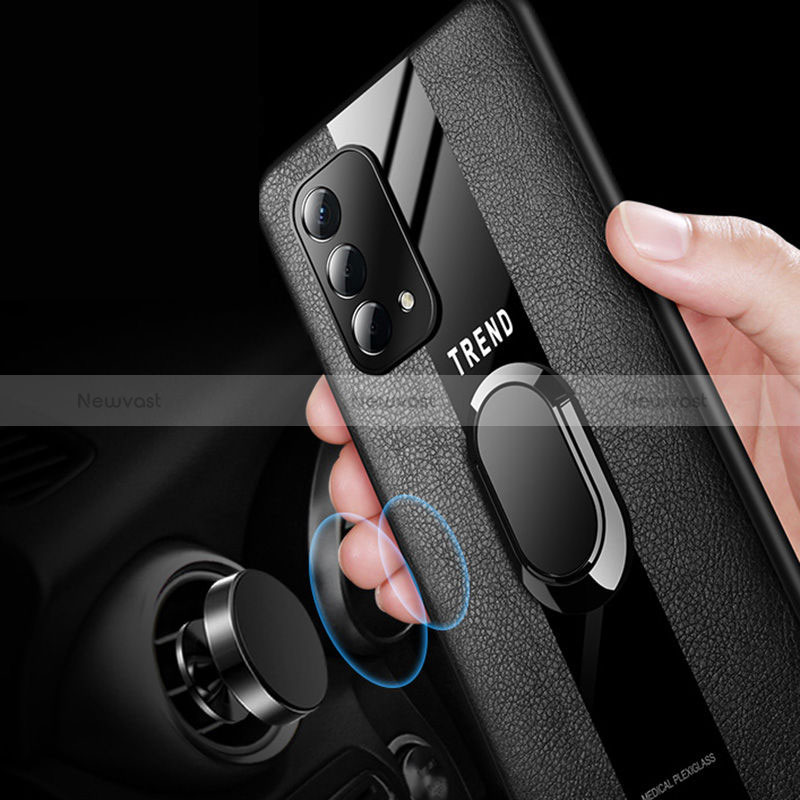 Soft Silicone Gel Leather Snap On Case Cover with Magnetic S01 for Oppo A74 5G
