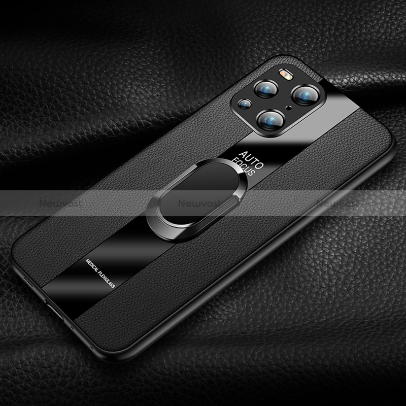 Soft Silicone Gel Leather Snap On Case Cover with Magnetic S01 for Oppo Find X3 5G