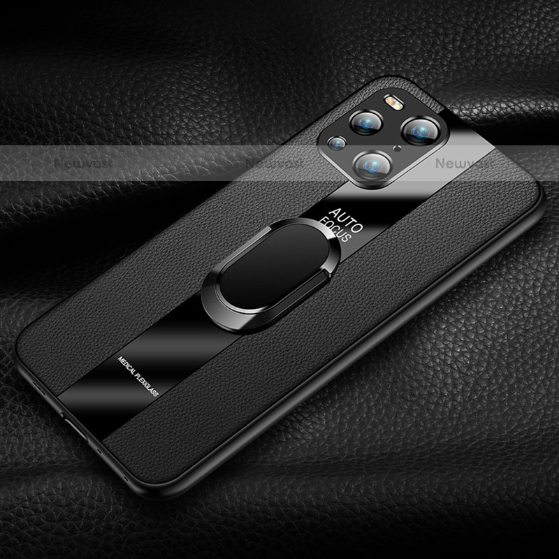 Soft Silicone Gel Leather Snap On Case Cover with Magnetic S01 for Oppo Find X3 Pro 5G