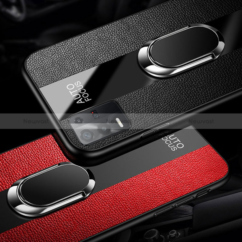 Soft Silicone Gel Leather Snap On Case Cover with Magnetic S01 for Oppo K9X 5G