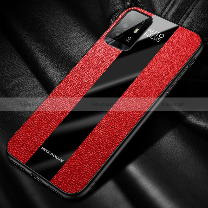 Soft Silicone Gel Leather Snap On Case Cover with Magnetic S01 for Oppo Reno5 Z 5G